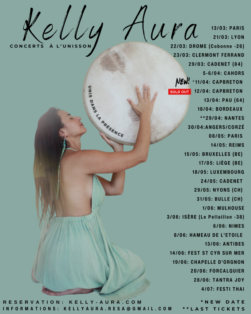Calendrier des Concert à l'unisson avec Kelly Aura